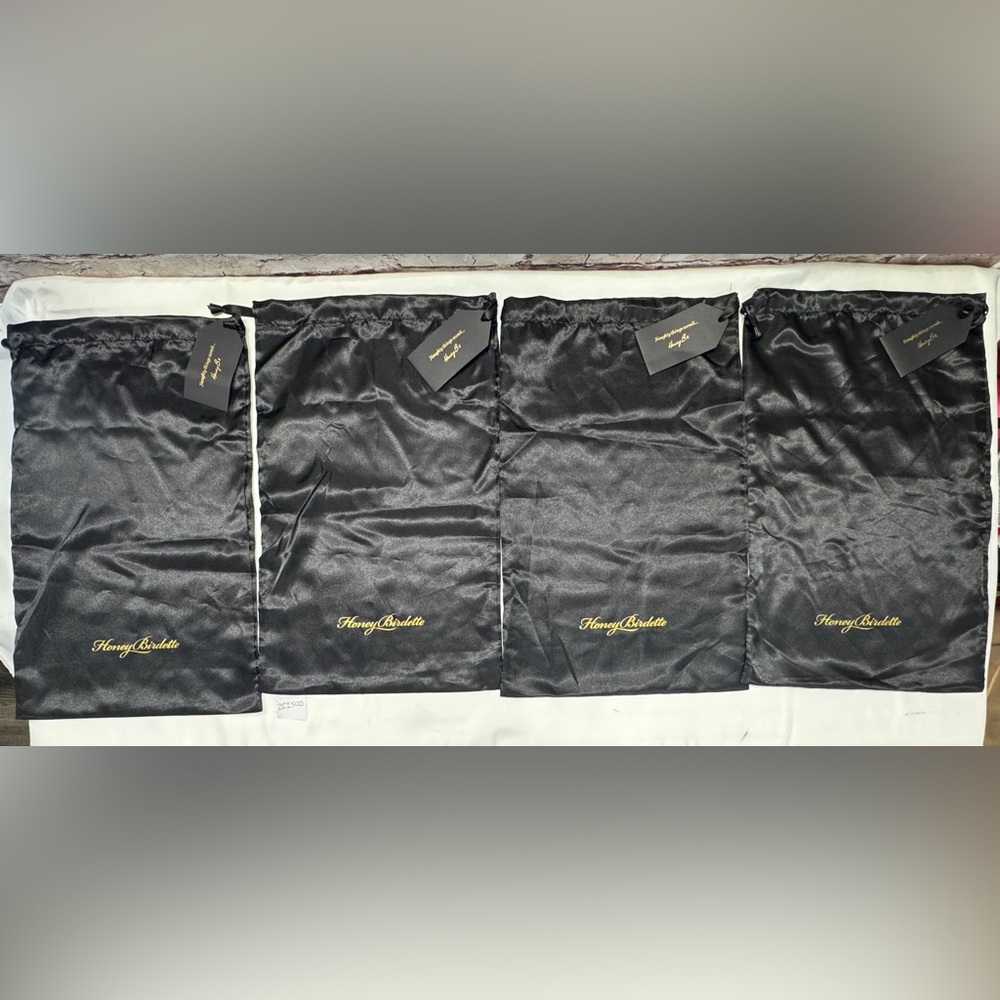 HONEY BIRDETTE BLACK DRAW STRING LINGERIE DUST BAGS POUCH TRAVEL STORAGE 4